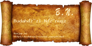 Budaházi Nónusz névjegykártya